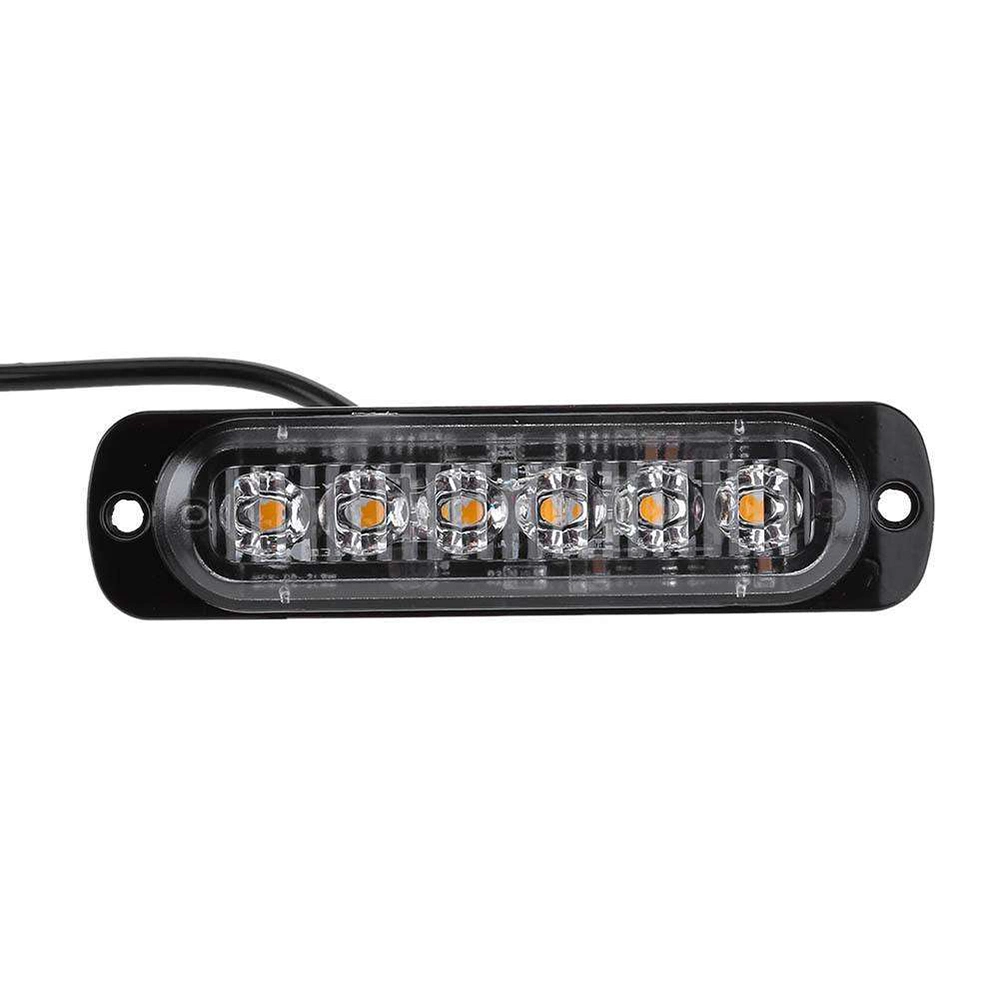 6 LED Flush Mount Grill Grille Side Marker Emergency Strobe Light Kit for 12V Tow Trucks Security Car Pickup Trucks Vans Trailers Wbb13112