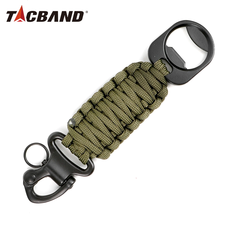 Tacband Braided Paracord Can Opener Carabiner Key Chain Outdoor Survival Kit