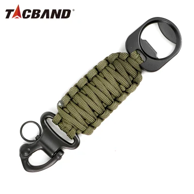 Tacband intrecciato Paracord apriscatole moschettone portachiavi kit di sopravvivenza all'aperto