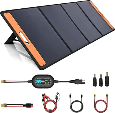 Caricabatteria per auto da campeggio ecologico da 120 W Porte parallele USB/CC Pannello solare pieghevole fissabile Kit caricabatterie per pannello solare di emergenza pieghevole portatile